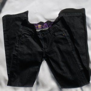 RICH N SKINNY womens JEAN dark denim BLUE glitter BOOTCUT SIZE 26